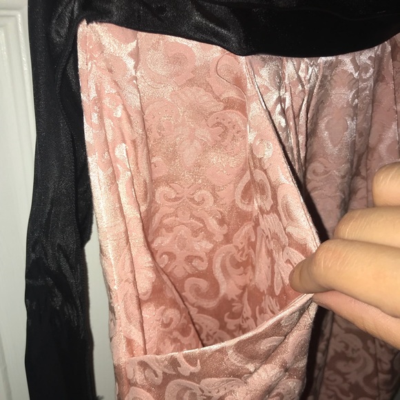 Fancy Pink and Black Strapless Dress with pockets - Picture 5 of 7